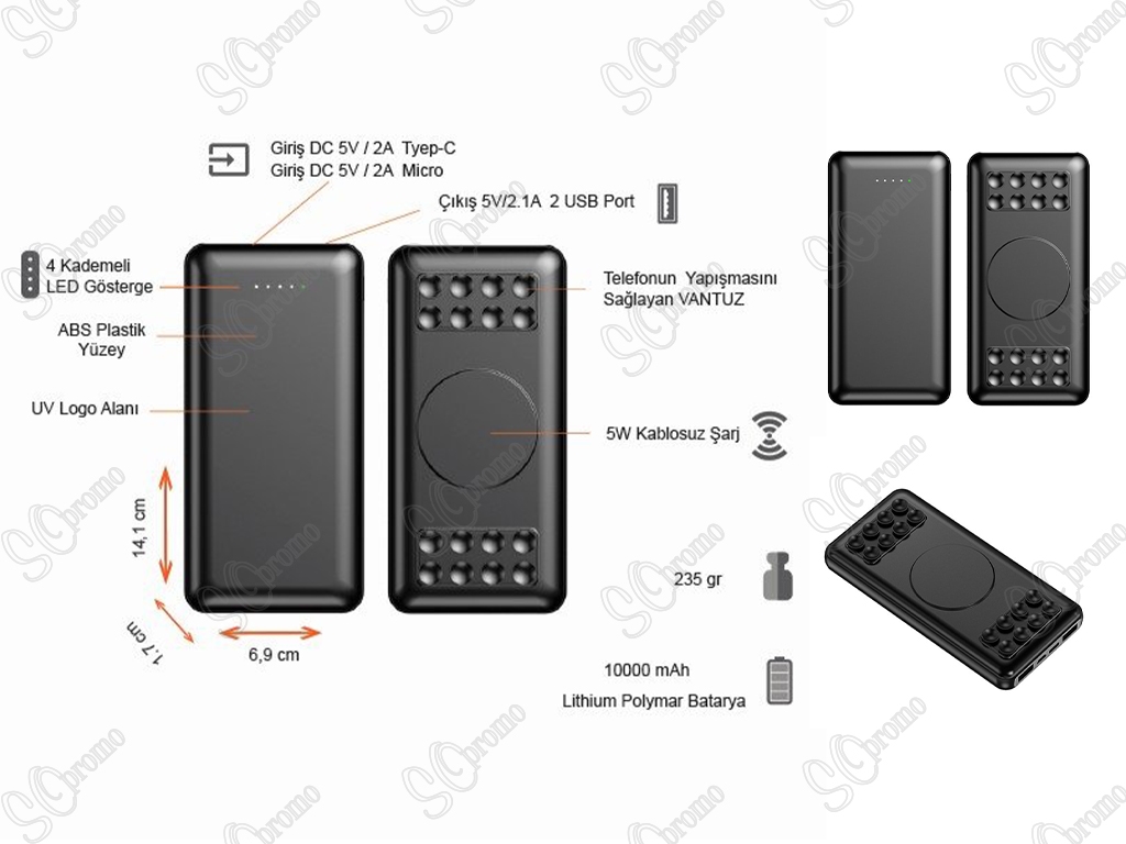 10000 mAh Wireless Powerbank